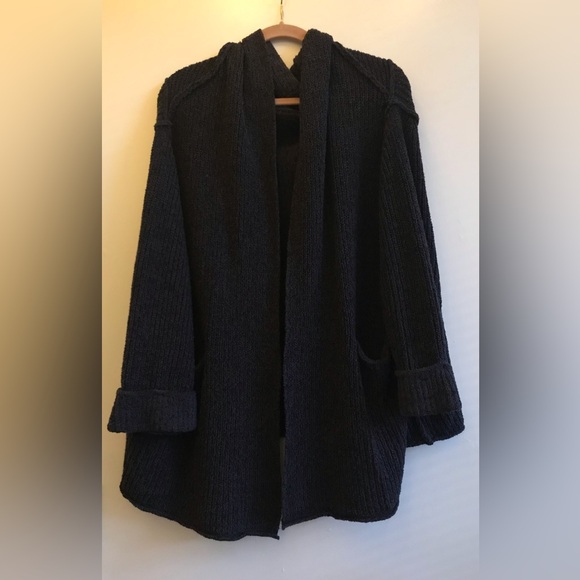 Free People Low Tide Oversized Cardi with pockets- navy blue - Picture 4 of 16